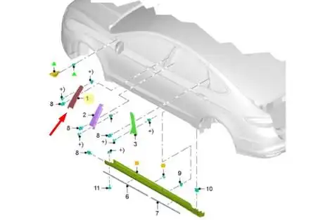 MOLDURA COLUNA LATERAL FUSION 2012/ DIANT DIR