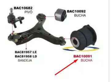 BUCHA BANDEJA DIANT HONDA NEW CIVIC 12/16 PART TRAS