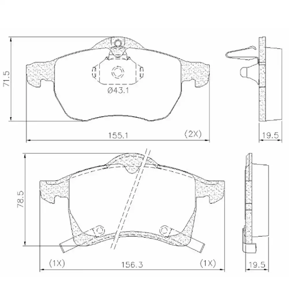 PASTILHA FREIO DIANTEIRA ASTRA 1999/ ARO 15 SISTEMA TEVES
