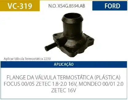CAMARA VALVULA TERMOSTATICA FOCUS 1.8 2.0 16V 2000 A 2005