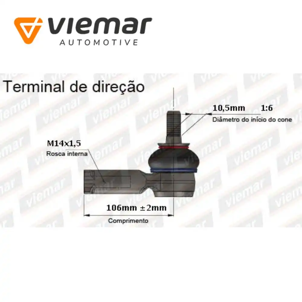 PONTEIRA DIRECAO MERIVA 02/ MONTANA 05/19 (106MM COMPRIM)