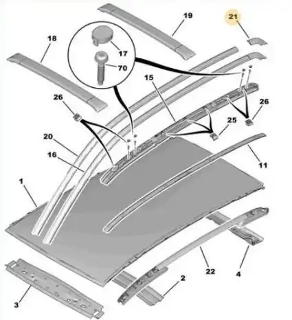 ACABAMENTO RACK CITROEN C3 XTR TRAS DIR