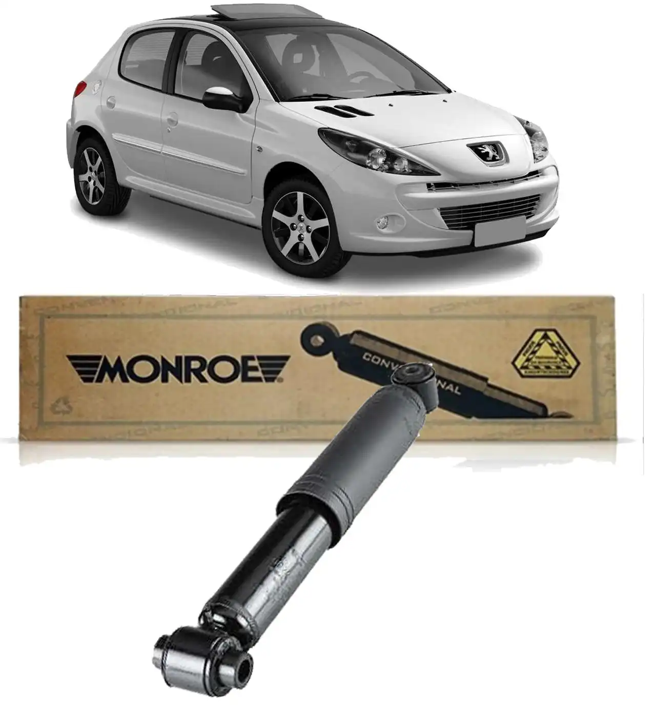 AMORTECEDOR TRASEIRO PEUGEOT 207 1.4 1.6 2008 A 2014