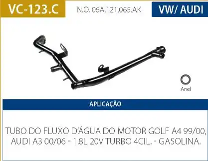 TUBO REFRIGERACAO MOTOR GOLF 1.8 20V TURBO 1999 A 2001