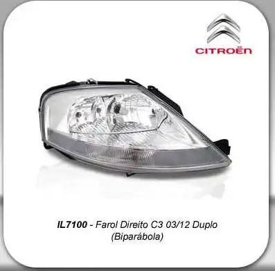FAROL CITROEN C3 2004 A 2012 DIR CROMADO