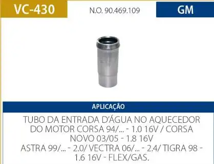 TUBO CONEXAO BOMBA DAGUA CORSA 1.0 16V 1995/