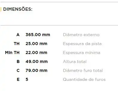 DISCO FREIO TRAS LAND ROVER RANGE ROVER SPORT 3.0 13/ VOGUE