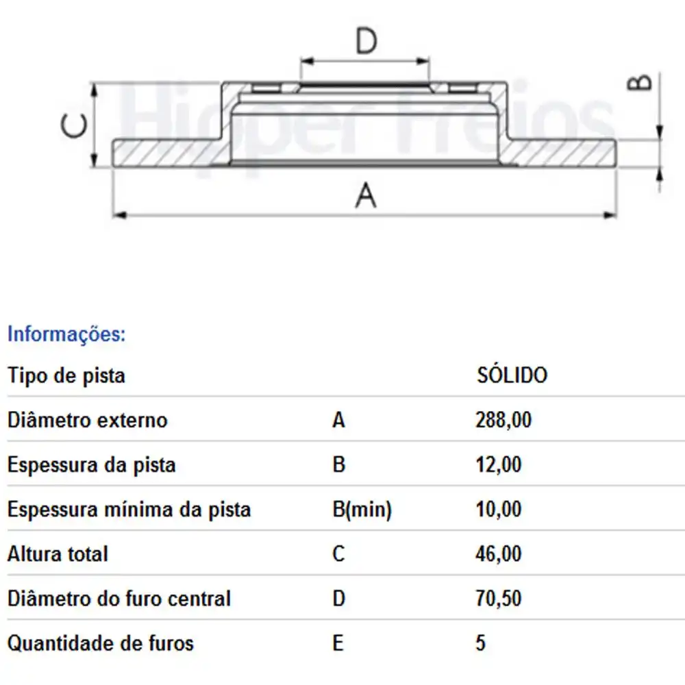 DISCO FREIO TRASEIRO EQUINOX 2.0 2018 ACIMA SOLIDO