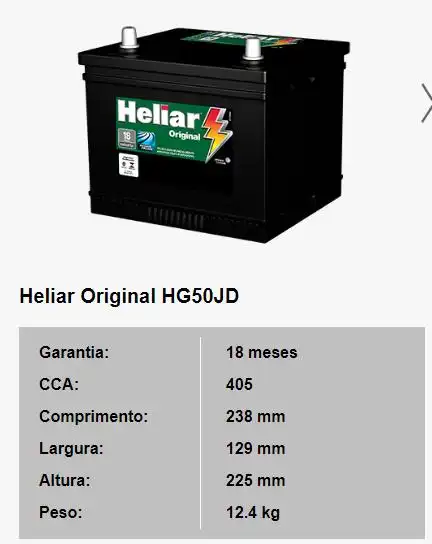 BATERIA HONDA CIVIC 95/01 06/ POSITIVO DIR 50 AMP