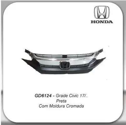 GRADE RADIADOR HONDA CIVIC 17/ (PRETA) C/ MOLDURA