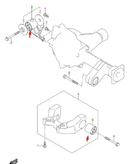 BUCHA QUADRO SUZUKI GRAND VITARA SUSP TRAS DIFERENCIAL