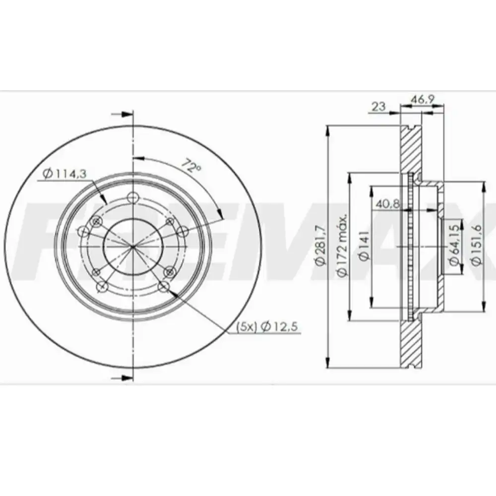 DISCO FREIO DIANTEIRO HONDA CIVIC 2.0 2012 A 2016 VENTILADO