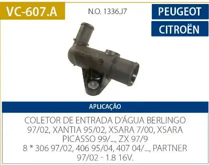 TUBO CONEXAO DAGUA CABECOTE PEUGEOT 306 1.8 16V 1997 A 2002