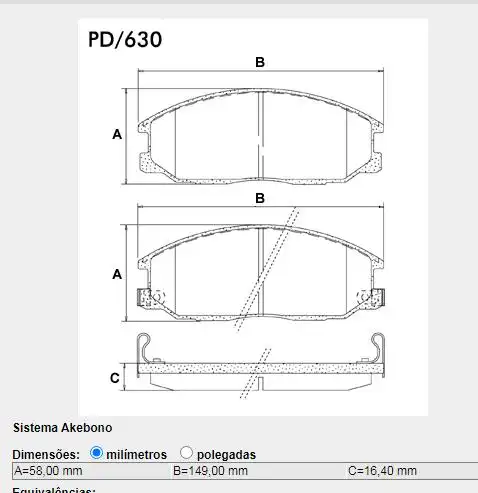 PASTILHA FREIO DIANTEIRA HYUNDAI SANTA FE 2.0 2001/