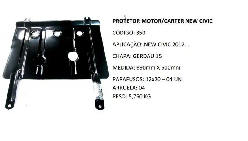 PROTETOR MOTOR HONDA NEW CIVIC 12/
