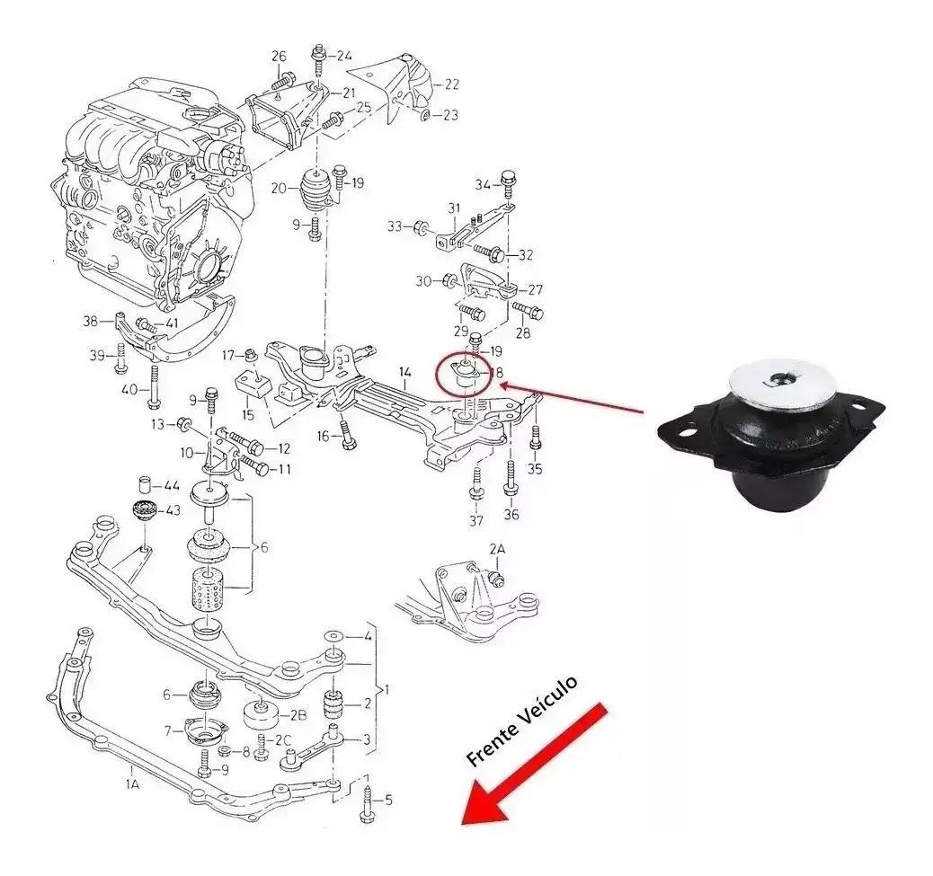 CALCO MOTOR GOLF 94/98 POLO 97/ TRAS ESQ HIDRAULICO