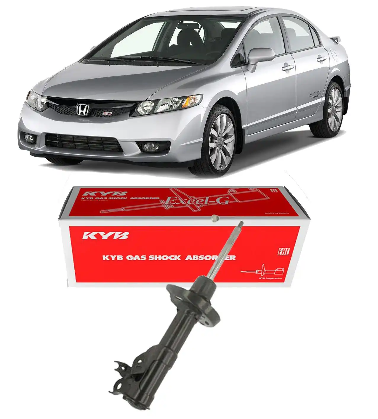 AMORTECEDOR DIANTEIRO HONDA NEW CIVIC SI 2007 A 2011 ESQUERD