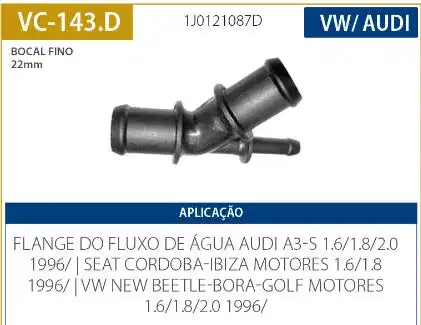 TUBO CONEXAO DAGUA GOLF 1.6 1.8 2.0 1998 A 2002  (FINO)