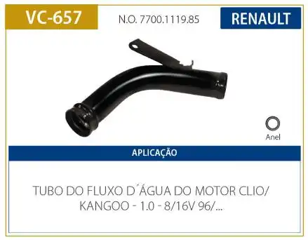 TUBO REFRIGERACAO MOTOR RENAULT CLIO 1.0 8V 16V 1996/