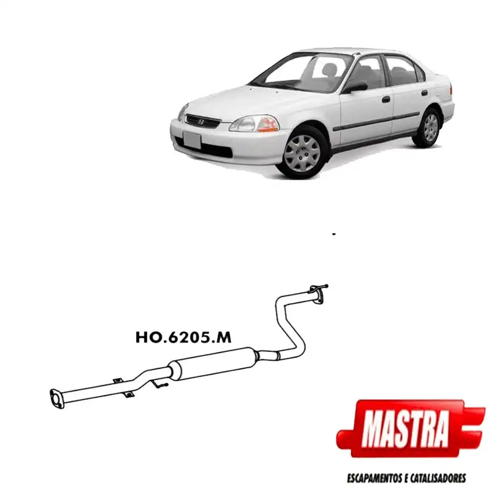 SILENCIOSO INTERMEDIARIO HONDA CIVIC 1.6 LX 1997 A 2000