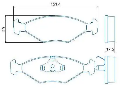 PASTILHA FREIO DIANTEIRA FIAT FIORINO 1994/ SISTEMA TEVES