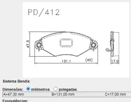 PASTILHA FREIO DIANTEIRA PEUGEOT 206 1.0 16V 2001/