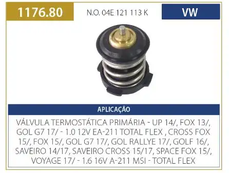 VALVULA TERMOSTATICA VW UP! 1.0 12V TSI 2016/ PRIMARIA