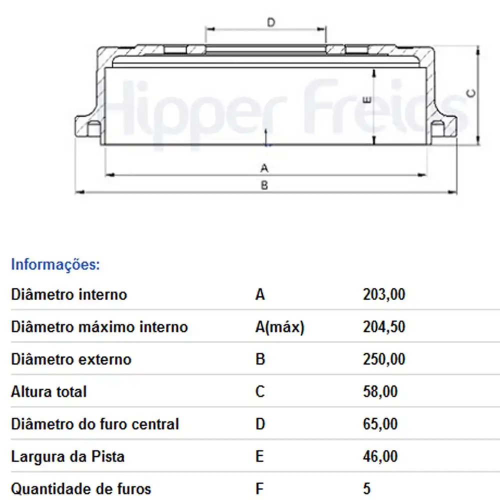TAMBOR FREIO TRASEIRO POLO 1.0 2018 EM DIANTE