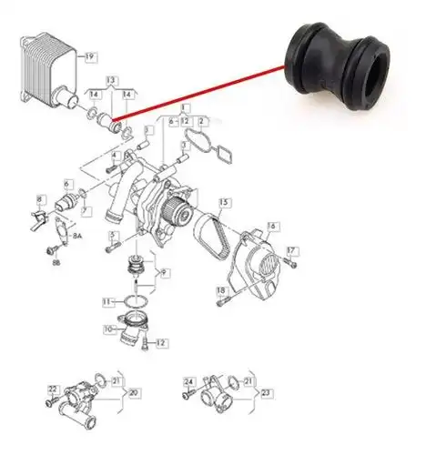 TUBO BOMBA DAGUA GOLF 2.0 TFSI 2014 A 2018
