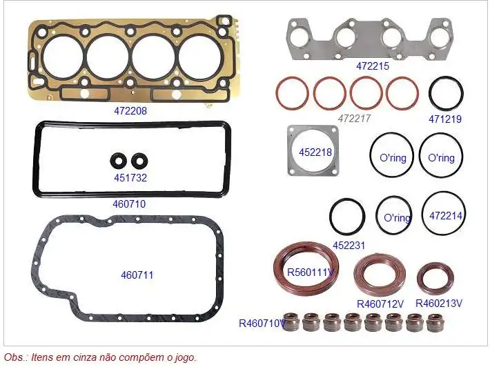 JUNTA MOTOR PEUGEOT 208 1.5 C/ RETENTOR METAL