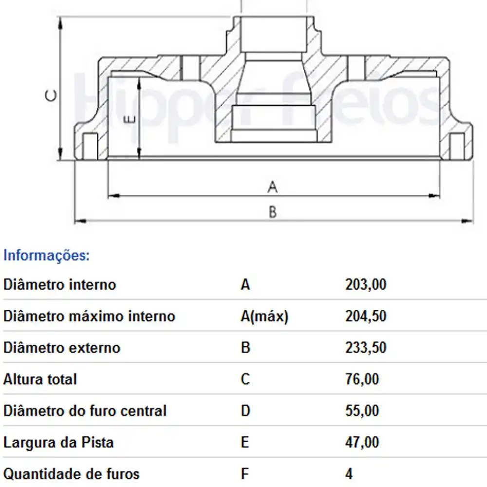 TAMBOR FREIO TRASEIRO RENAULT LOGAN 1.0 2014 EM DIANTE