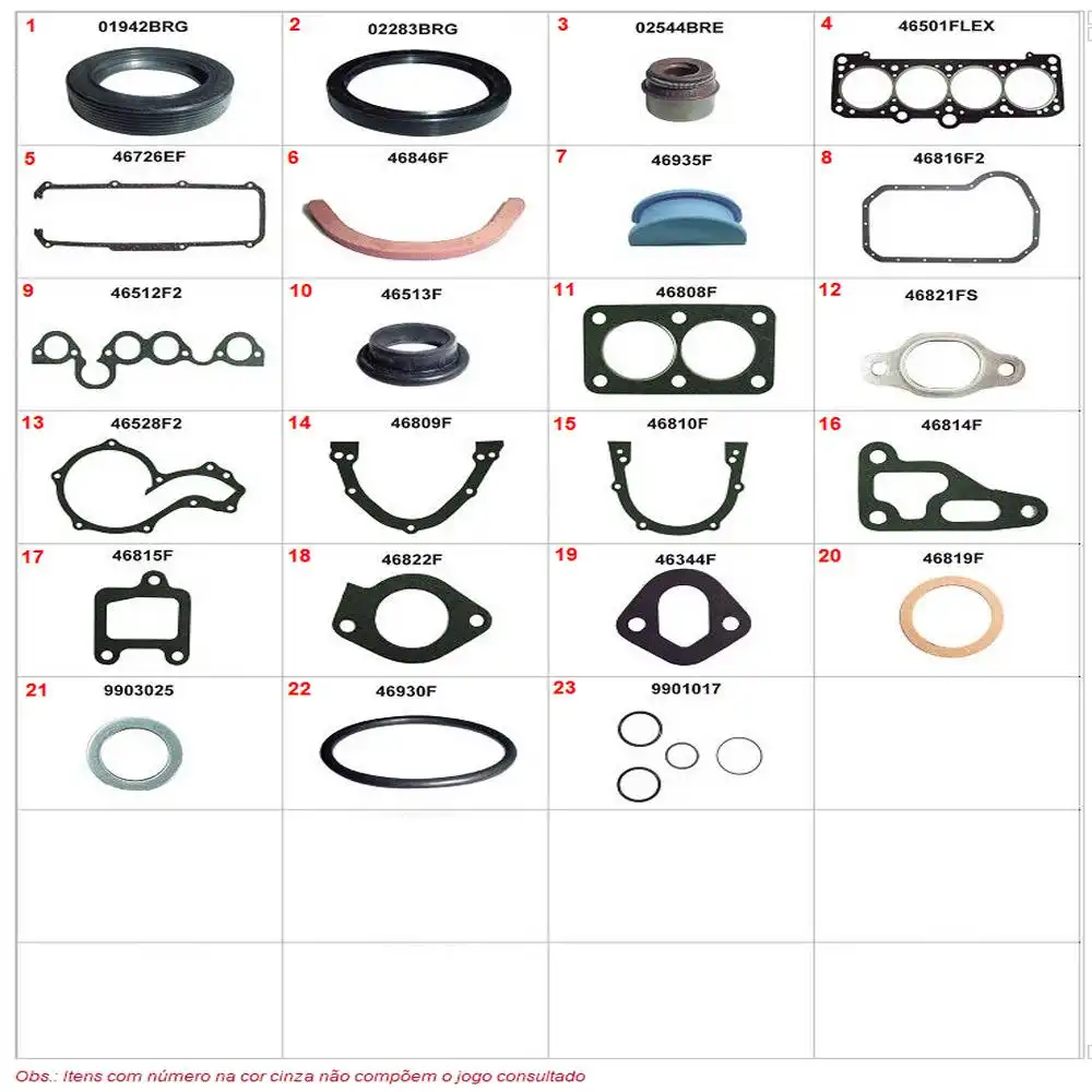 JUNTA MOTOR PASSAT 1.6,1.8 85/ C/RETENTOR ALCOOL/GASOLINA