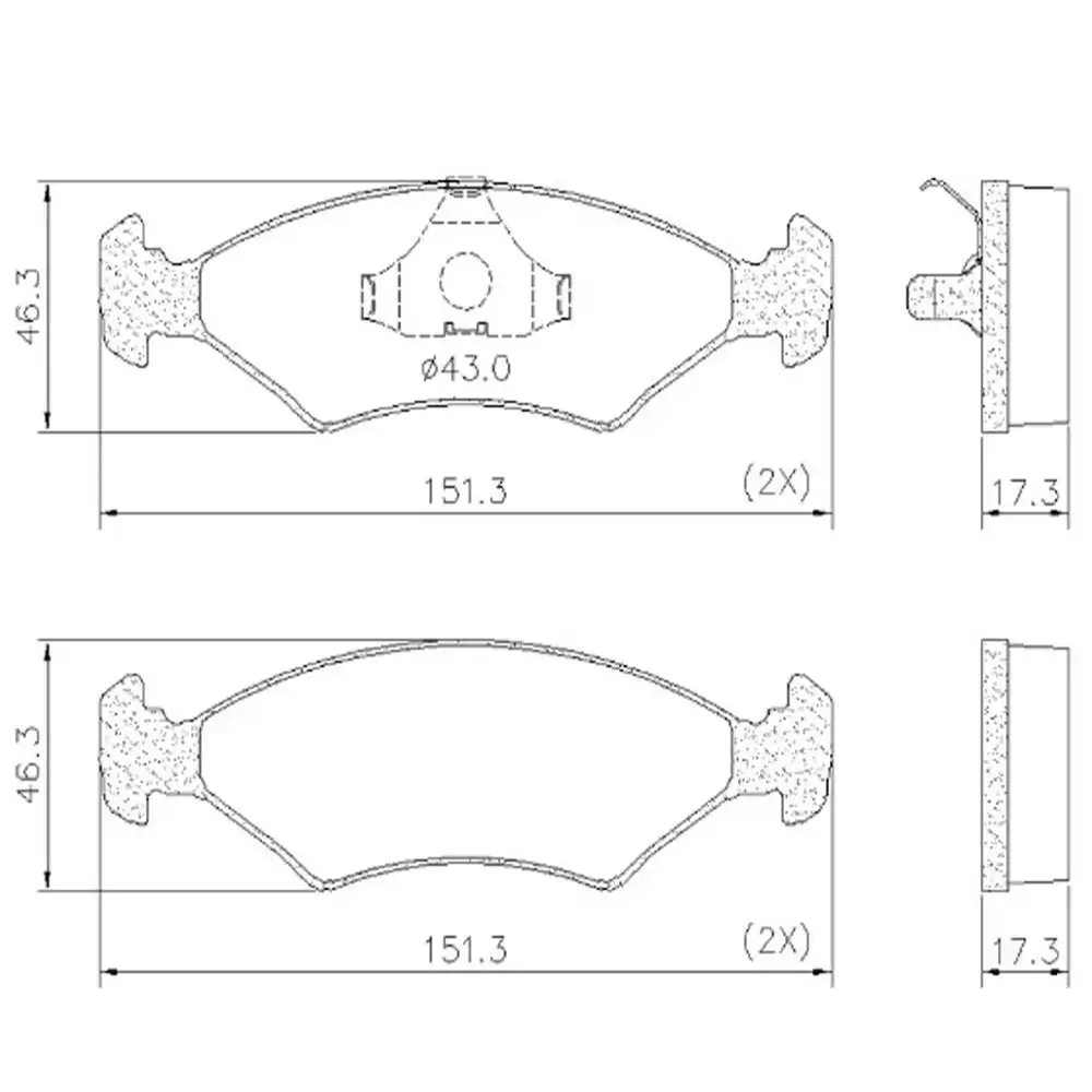 PASTILHA FREIO DIANTEIRA ESCORT 1983/ SISTEMA TEVES