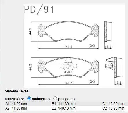 PASTILHA FREIO DIANTEIRA KA 1.0 2009/ DISCO SOLIDO