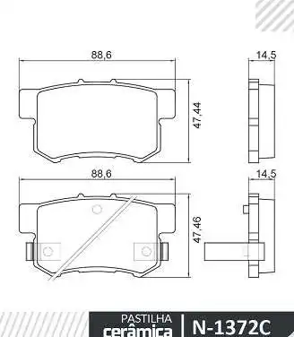 PASTILHA FREIO TRASEIRA HONDA NEW CIVIC 2006 A 2011 CERAMICA