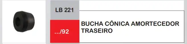 BUCHA AMORTECEDOR TRASEIRO F-4000 ATE 1992 - CONICA