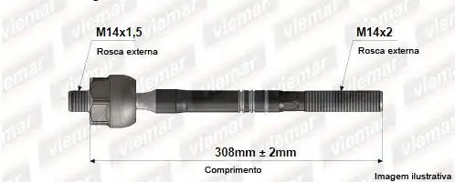 BARRA AXIAL FIESTA COURIER 97/ FIESTA STREET 02/07 MEC/HIDR