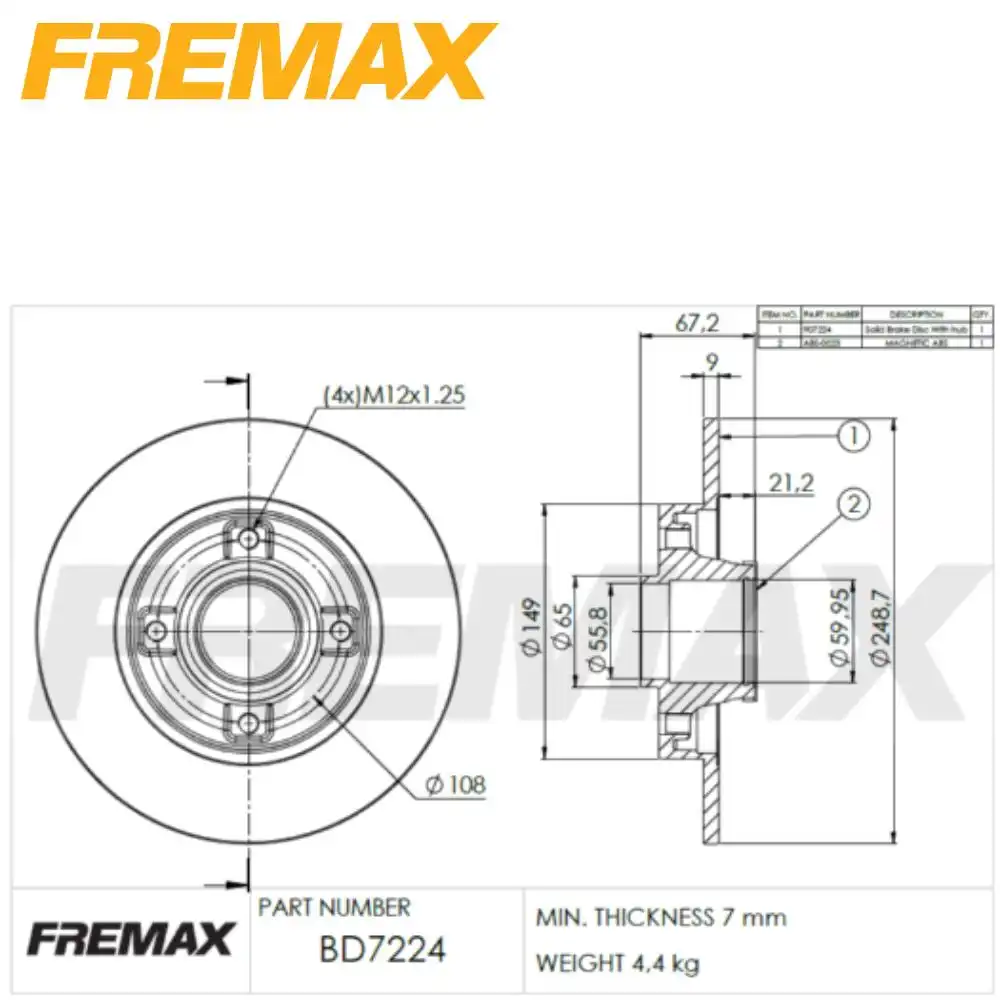 DISCO FREIO TRASEIRO PEUGEOT 208 1.2 12V 2017 A 2022