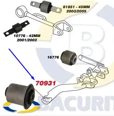 BUCHA EIXO TRAS HONDA CIVIC 01/06 GRANDE C/ FLANGE