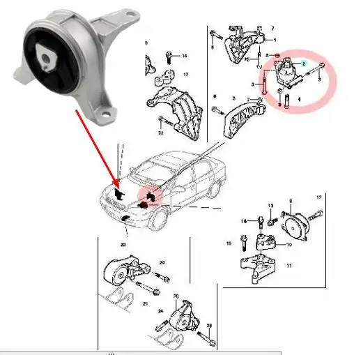 CALCO MOTOR ASTRA 99/ 1.8 2.0 8V VECTRA 06/ ZAFIRA DIANT DIR