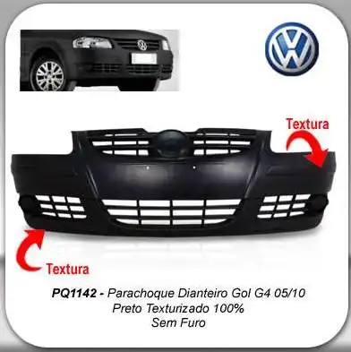 PARACHOQUE DIANTEIRO GOL G4 2006 A 2010 PRETO TEXT S/ FAROLE