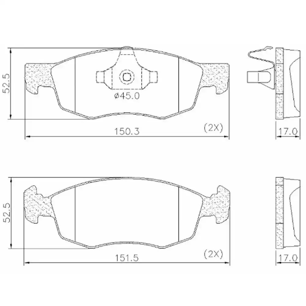 PASTILHA FREIO DIANTEIRA FIAT DOBLO 1.4 1.8 2009/