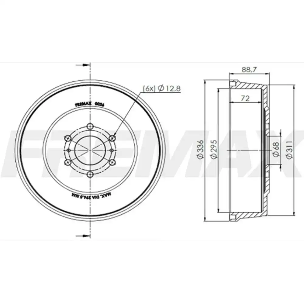 TAMBOR FREIO TRASEIRO NISSAN FRONTIER LE 2.5 2007 A 2016