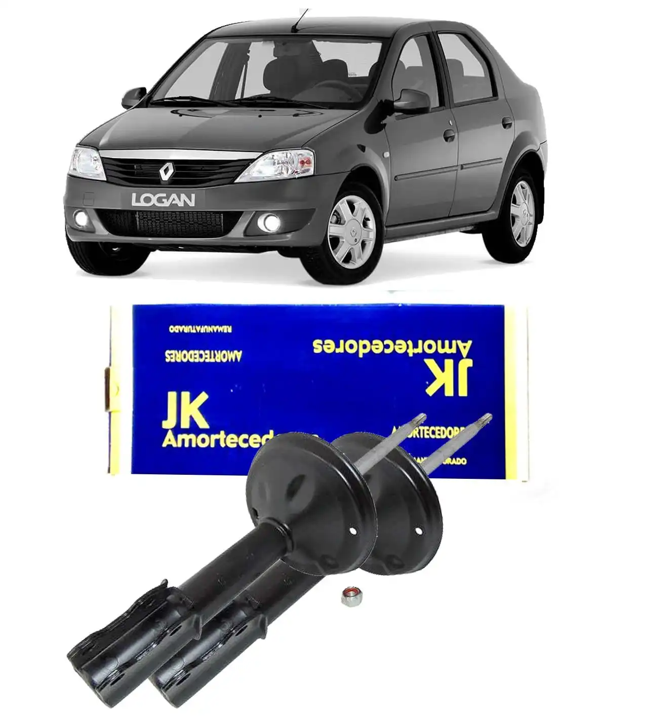 AMORTECEDOR DIANTEIRO RENAULT LOGAN 2007 A 2013 REMAN JG