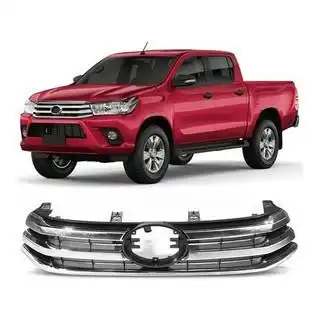 GRADE RADIADOR HILUX 2016 A 2018 PRETA C/FRISO CROMADA