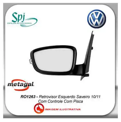 ESPELHO EXT SAVEIRO 2010 A 2011 ESQ ELETRICO C/ PISCA PRETO