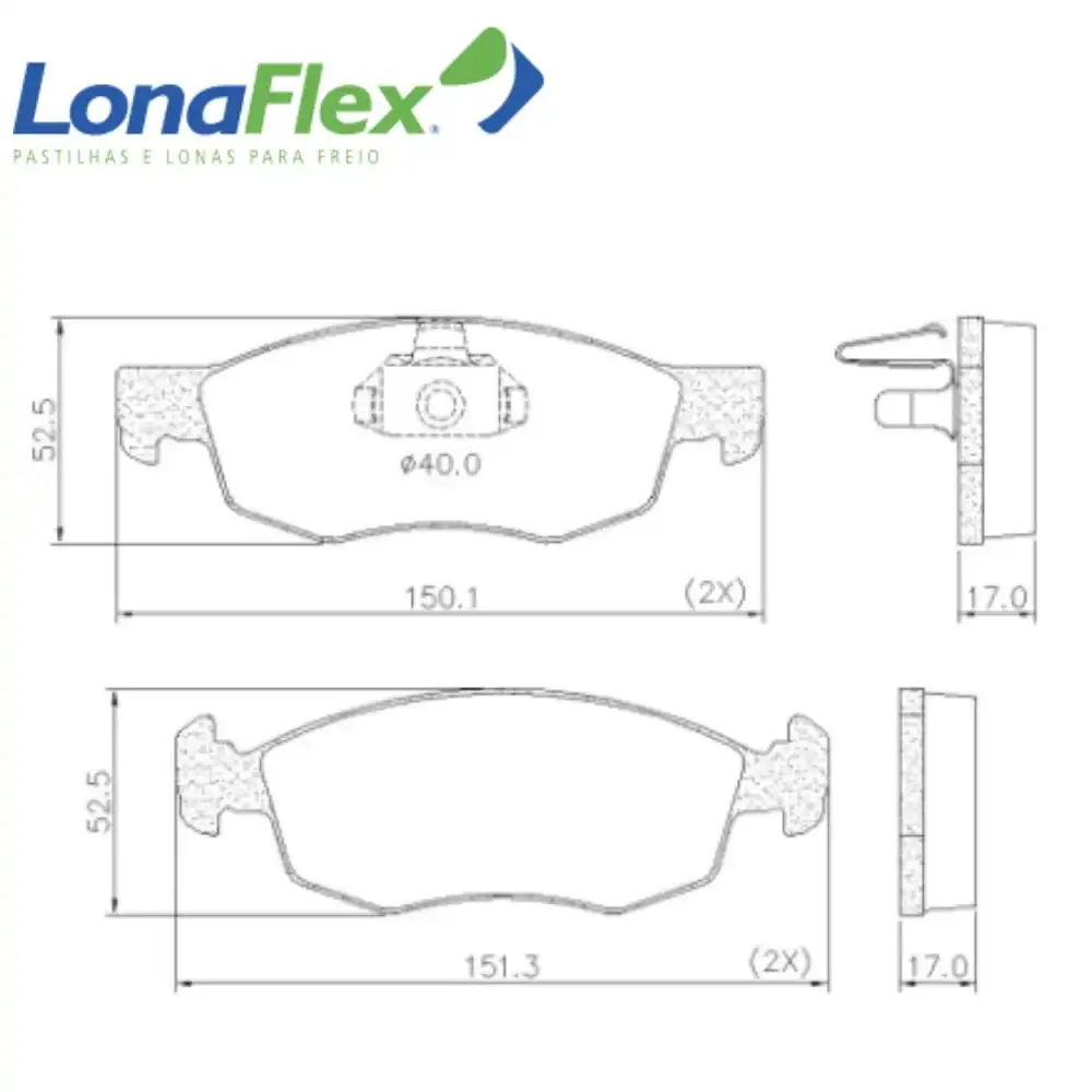 PASTILHA FREIO DIANTEIRA FIAT DOBLO 1.3 1.6 1.8 2002/ SISTEM