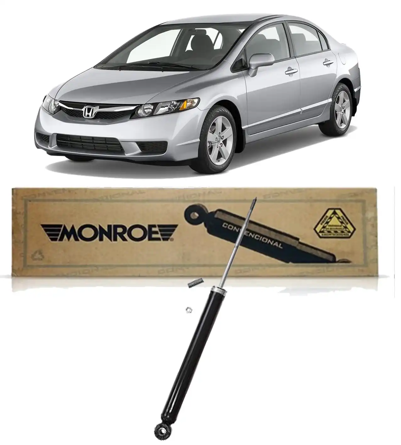 AMORTECEDOR TRASEIRO HONDA NEW CIVIC 2006 A 2011 EXCETO SI