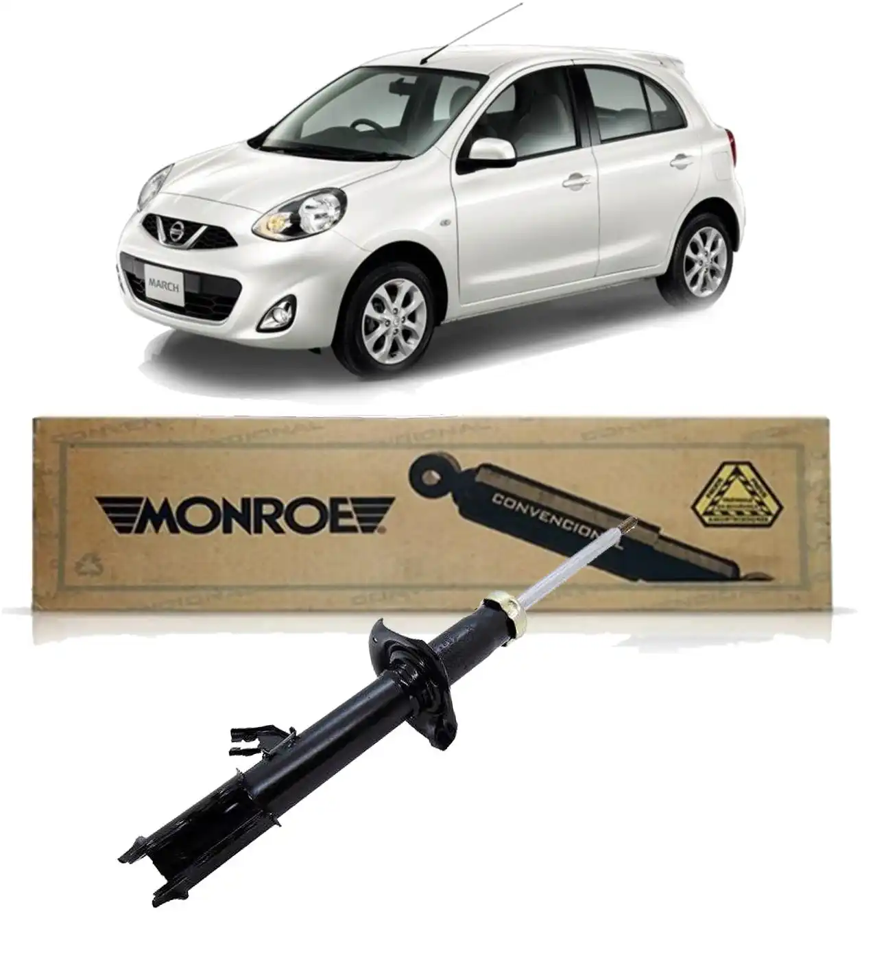 AMORTECEDOR DIANTEIRO NISSAN MARCH 2011 A 2016 ESQUERDO