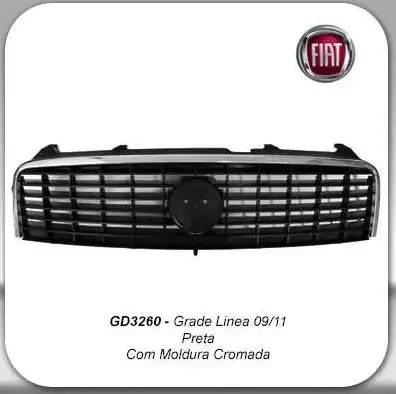 GRADE RADIADOR FIAT LINEA 09/11 PRETO C/FRISO CROMADO